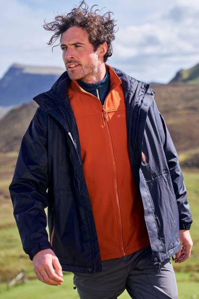 Bracken Extreme 3 In 1 Mens Waterproof Jacket Mountain Warehouse Dark-Blue Hot