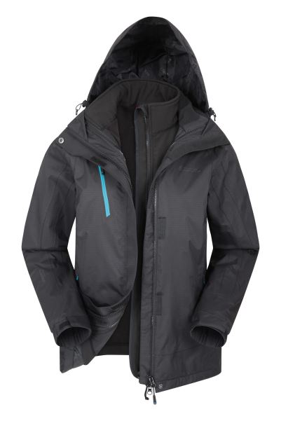 Fashion Bracken Extreme Womens 3 In 1 Waterproof Jacket Mountain Warehouse Jet-Black