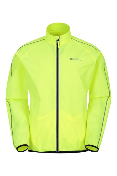 Mountain Warehouse Force Mens Reflective Water-Resistant Running Jacket Yellow Best