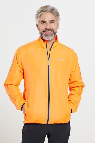 Mountain Warehouse Force Mens Reflective Water-Resistant Running Jacket Original Orange