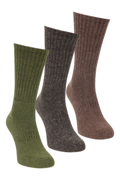 Khaki Outdoor Sock 3-Pack Origins Mountain Warehouse