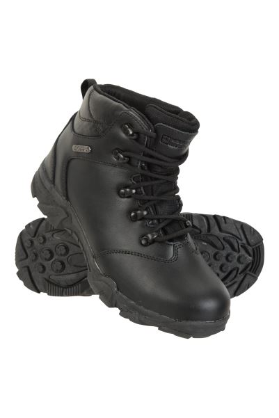 Black Canyon Kids Leather Waterproof Walking Boots Original Mountain Warehouse
