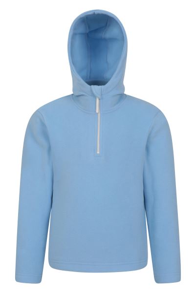 Mountain Warehouse Camber Kids Microfleece Hoodie Light-Blue Hot
