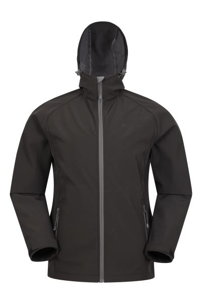 Mountain Warehouse Black Exodus Mens Showerproof Softshell Origins