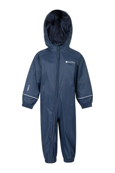 Mountain Warehouse Puddle Kids Waterproof Rain Suit Blue Origin