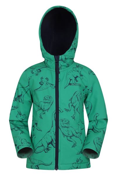 Exodus Kids Printed Water Resistant Softshell Mountain Warehouse Collections Green