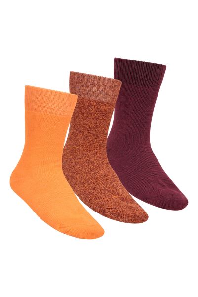 Outdoor Kids Walking Socks 3-Pack Mountain Warehouse Oxblood Collections