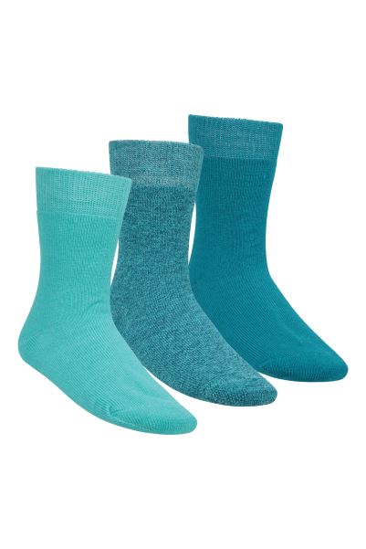 Outdoor Kids Walking Socks 3-Pack Light-Blue Mountain Warehouse Origins