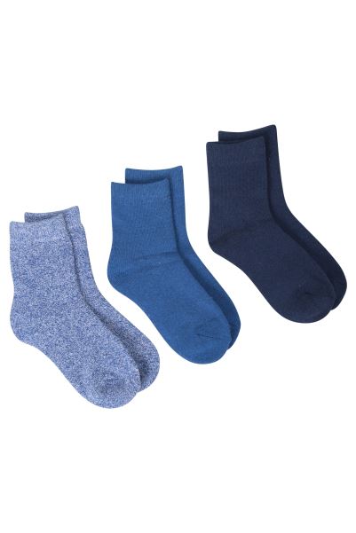 Outdoor Kids Walking Socks 3-Pack Blue Brand Mountain Warehouse