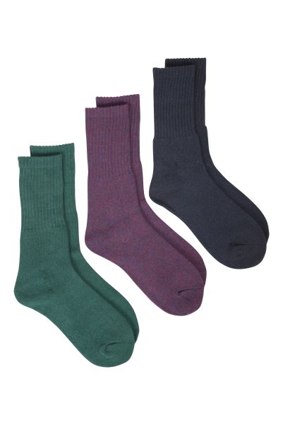 Collection Dark-Green Outdoor Womens Walking Socks 3-Pack Mountain Warehouse
