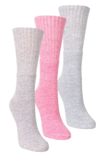 Outdoor Womens Walking Socks 3-Pack Berry Mountain Warehouse Origins