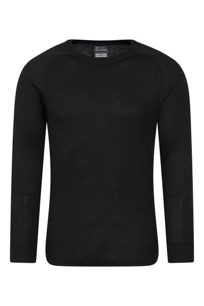 Fashion Talus Mens Long Sleeved Round Neck Top Mountain Warehouse Black