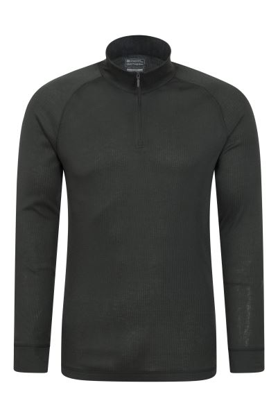 Dark-Grey New Talus Mens Long Sleeved Zip Neck Top Mountain Warehouse