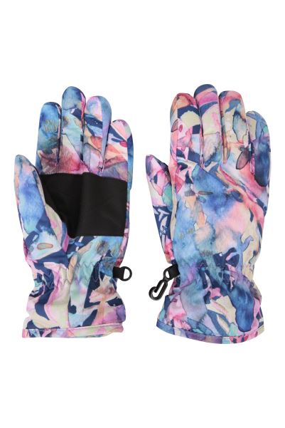 Mountain Warehouse Printed Kids Ski Gloves Purple Collection