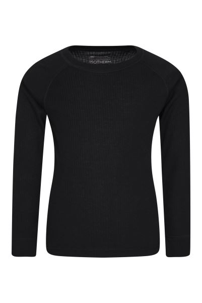 Talus Kids Round Neck Base Layer Top Black Mountain Warehouse Brands