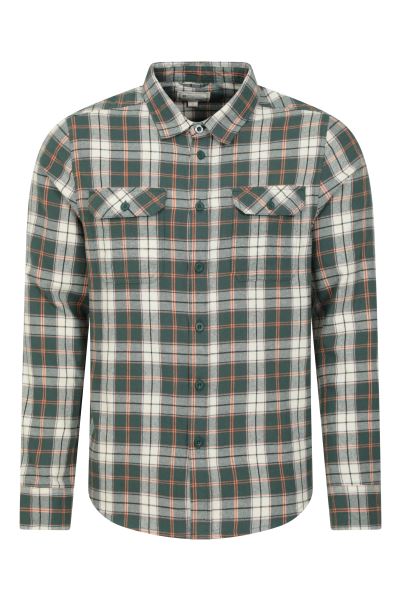 Green Trace Mens Flannel Long Sleeve Shirt Mountain Warehouse Original