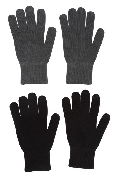 Origin Black Magic Touchscreen Mens Gloves - 2Pk Mountain Warehouse