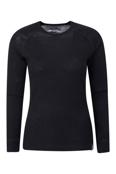 Mountain Warehouse New Black Merino Womens Thermal Top