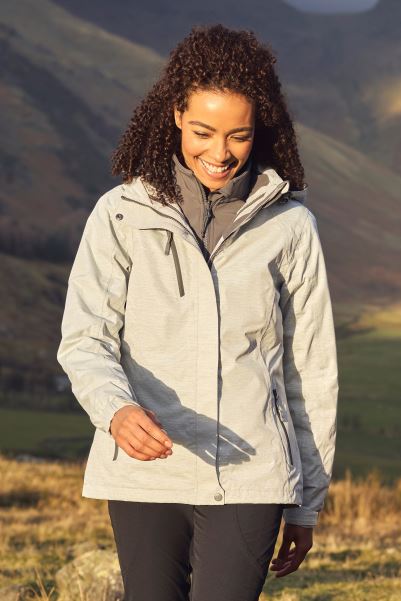 Origin Bracken Melange Womens 3 In 1 Jacket White Mountain Warehouse