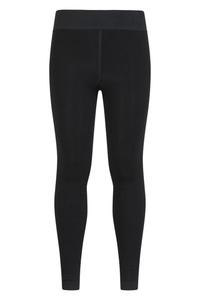 Kids Fluffy Fleece Lined Leggings Mountain Warehouse Collections Black