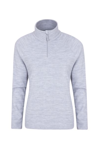 Hot Grey Snowdon Melange Womens Half-Zip Fleece Mountain Warehouse