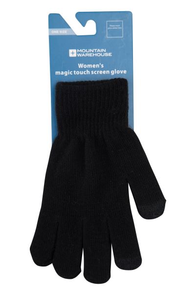 Black Magic Touch Screen Womens Gloves Brands Mountain Warehouse