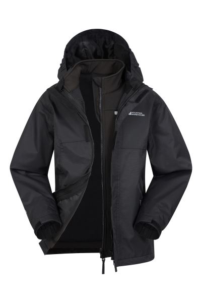 Bracken Extreme 3 In 1 Kids Jacket Mountain Warehouse Best Black