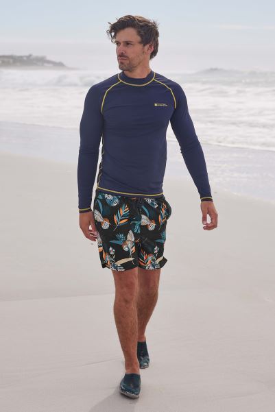 Mountain Warehouse Dark-Blue Mens Long Sleeve Rash Vest Collection