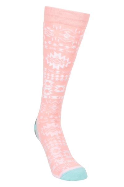 Brands Polar Patterned Womens Technical Ski Socks Coral Mountain Warehouse