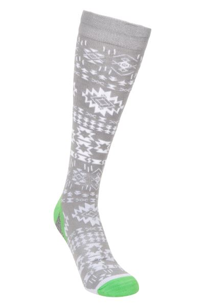 Best Light-Grey Mountain Warehouse Polar Patterned Womens Technical Ski Socks