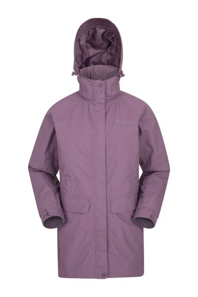 Origins Mountain Warehouse Pale-Pink Glacial Womens Long Waterproof Jacket