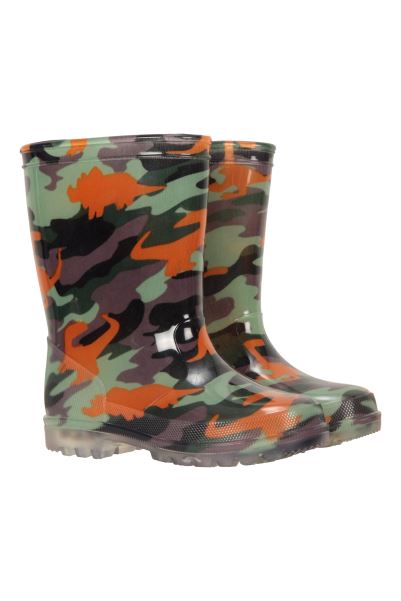 Orange Splash Junior Flashing Lights Wellies Mountain Warehouse Hot