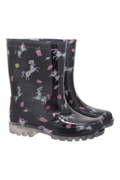 Origin Splash Junior Flashing Lights Wellies Mountain Warehouse Fuchsia