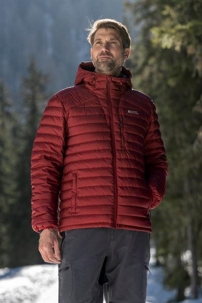 Mountain Warehouse Henry Ii Extreme Mens Down Padded Jacket Dark-Red Original