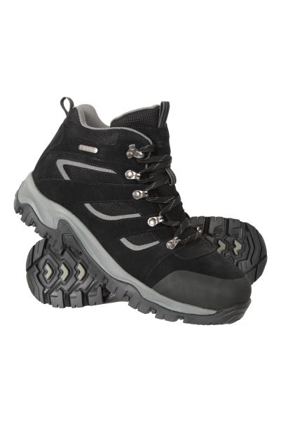 Jet-Black Mountain Warehouse Voyage Mens Waterproof Boots Original