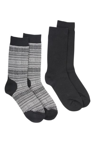 Patterned Merino Socks Charcoal Origin Mountain Warehouse