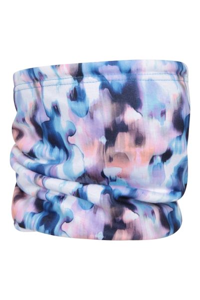 Kids Fleece Lined Printed Neck Gaiter Mountain Warehouse Brand Pale-Pink