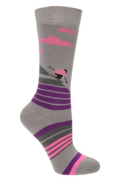 Bright-Pink Original Mountain Warehouse Kids Ski Socks