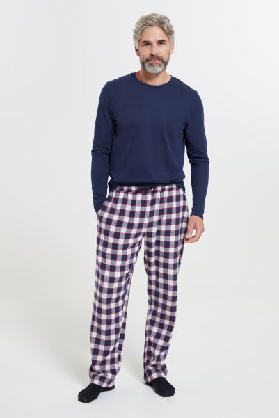 Dark-Blue Mens Flannel Pyjama Set Collection Mountain Warehouse