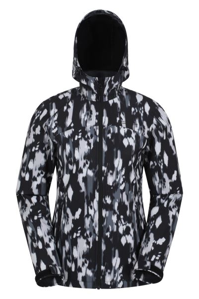 Fashion Jet-Black Exodus Printed Womens Softshell Mountain Warehouse