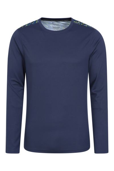 Collection Mountain Warehouse Aspect Panel Long Sleeve Mens Top Blue