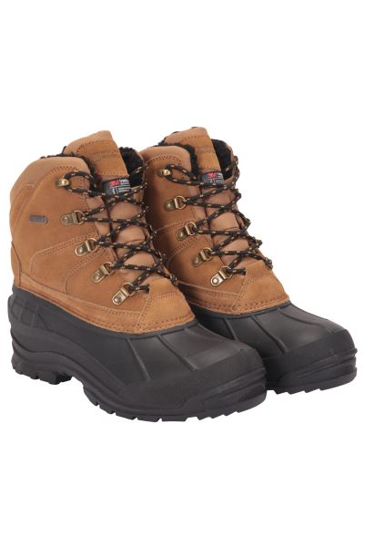 Range Mens Snow Boots Mountain Warehouse Origins Dark-Beige