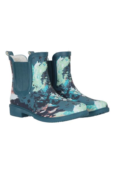 Mountain Warehouse Collections Womens Printed Winter Rubber Ankle Wellies Green
