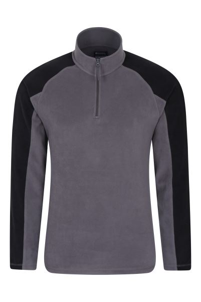 Dark-Grey Mountain Warehouse Ashbourne Mens Half-Zip Fleece Collections