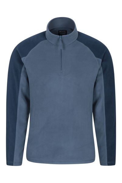 Tone-Blue Ashbourne Mens Half-Zip Fleece New Mountain Warehouse