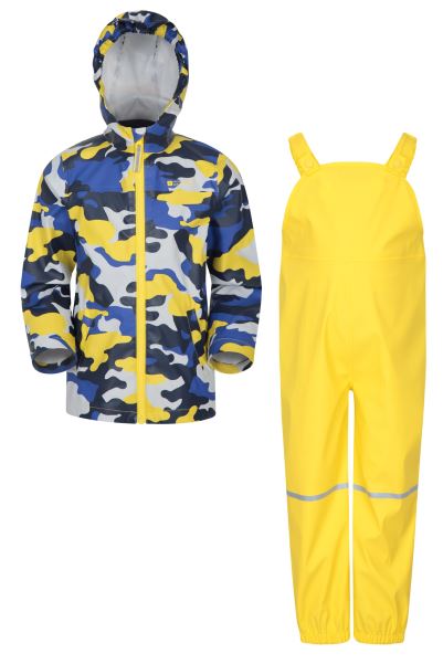 Pale-Yellow Raindrop Waterproof Jacket And Trousers Set Hot Mountain Warehouse