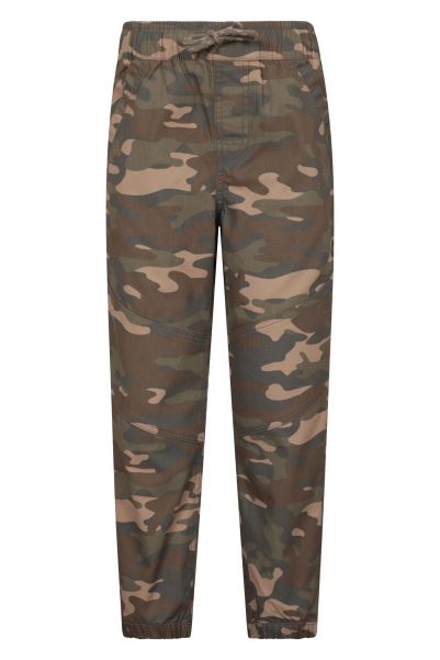 Camo Kids Trousers With Reinforced Knees Camouflage Collections Mountain Warehouse