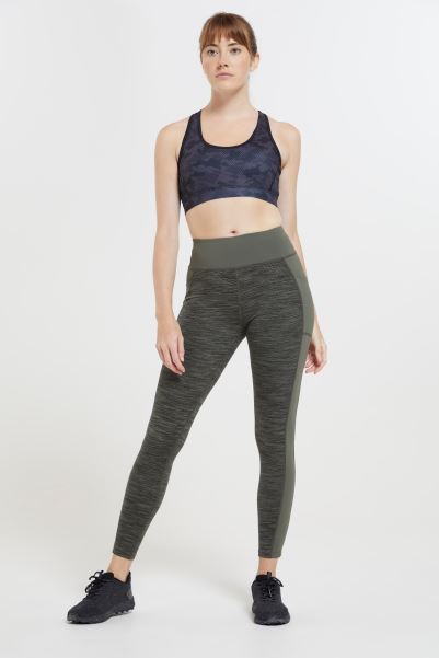 Bend And Stretch Panelled Womens Leggings Mountain Warehouse Collection Dark-Khaki