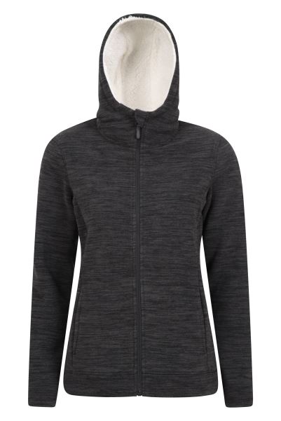 Black Snowdonia Womens Fleece Hoodie Brands Mountain Warehouse
