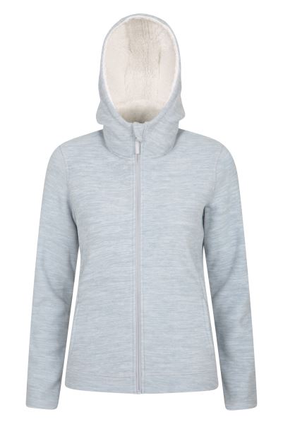 Snowdonia Womens Fleece Hoodie Collections Light-Grey Mountain Warehouse